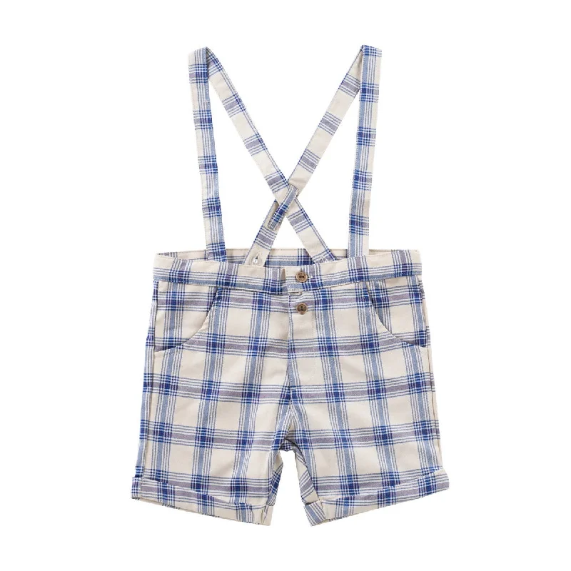 shorts plaid with suspenders - multi