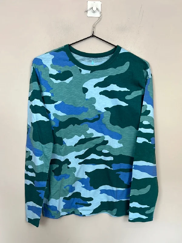 Crew Green/Blue Camo Long Sleeve T-Shirt 14y