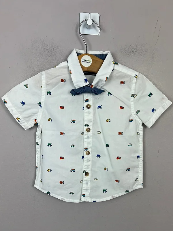 Next vehicle shirt with bow tie 6-9m